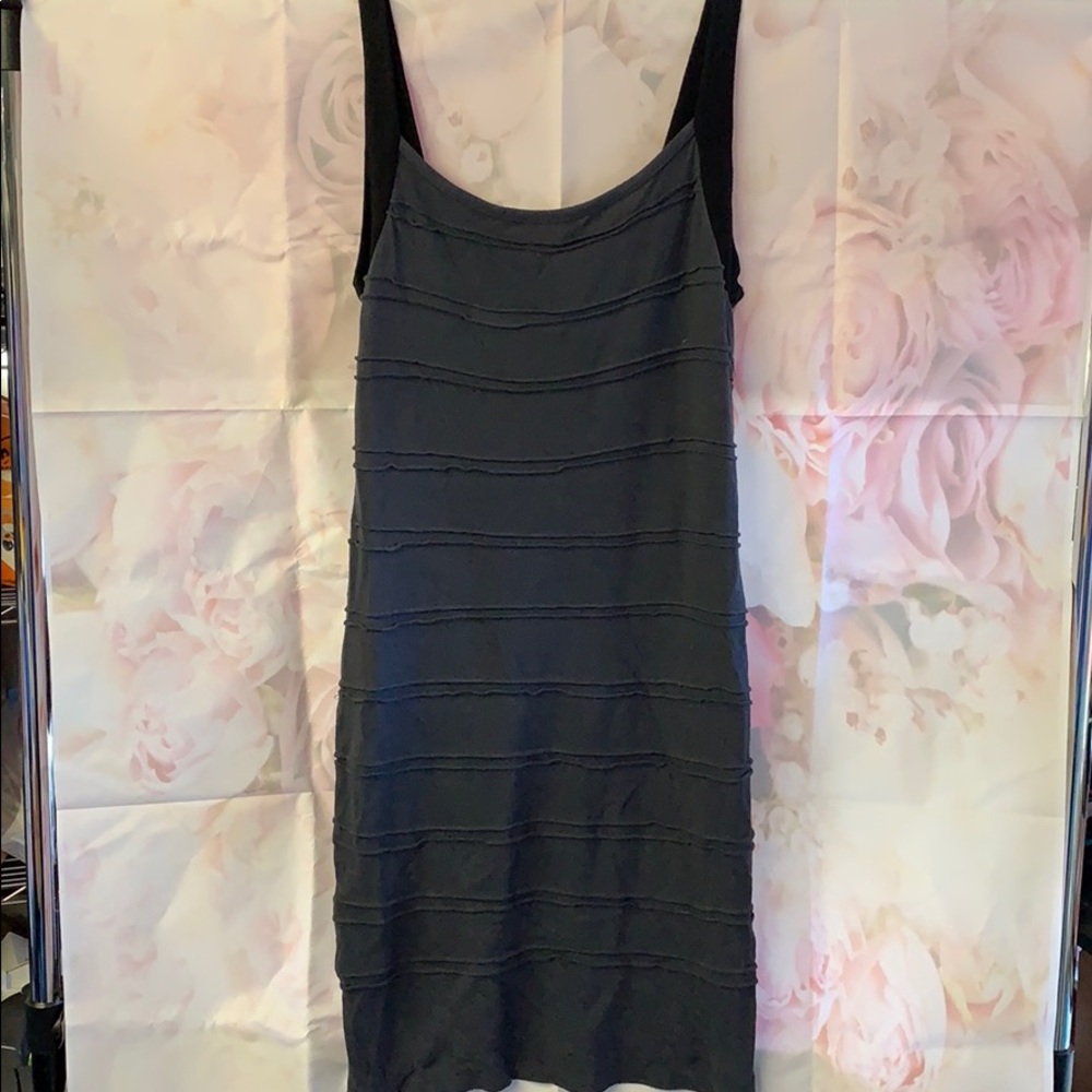 Gray Stretchy See-Through Mini Dress